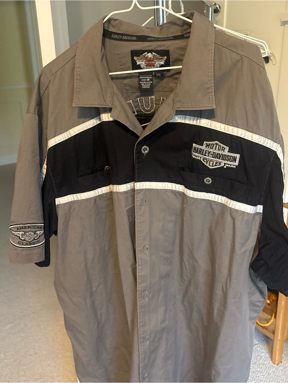 Harley-Davidson Men’s Two-Tone Gray & Black Mechanic Shirt